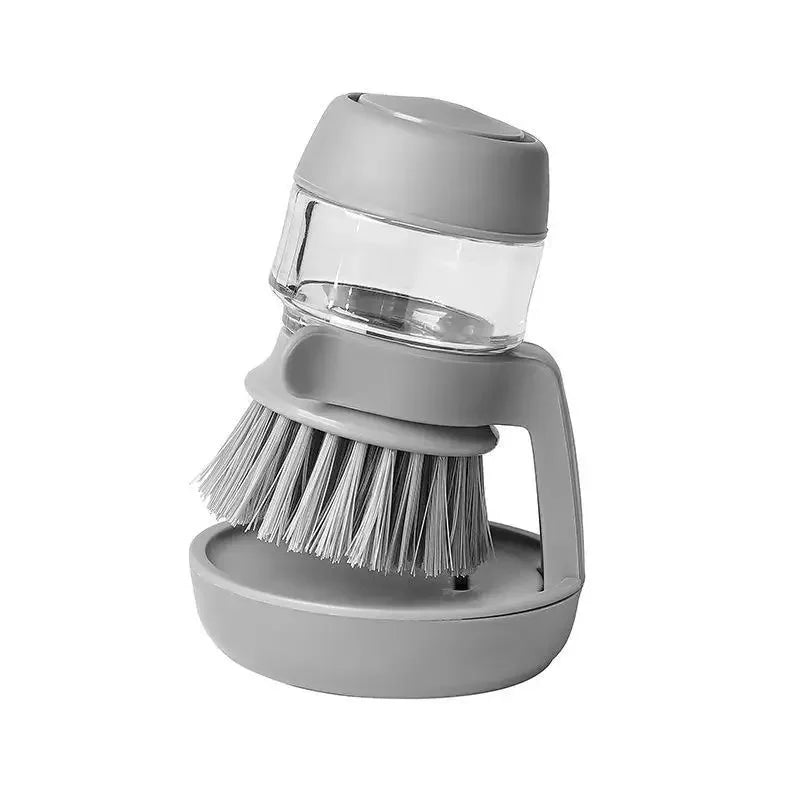 Dish Brush with Soap Dispenser Palm Brush Dish Washing Kitchen Scrub Brushes with Holder Drip Tray