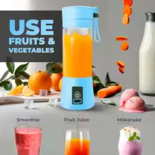 Electric Mini Portable Fruit Juice Blender, portable, USB rechargeable, 6 spherical blades, 380 ml
