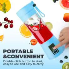 Electric Mini Portable Fruit Juice Blender, portable, USB rechargeable, 6 spherical blades, 380 ml