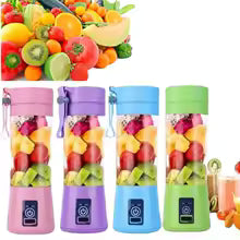Electric Mini Portable Fruit Juice Blender, portable, USB rechargeable, 6 spherical blades, 380 ml